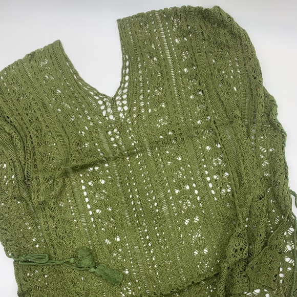 Crocheted Swimsuit Cover Up Army Green Color - Picture 8 of 11